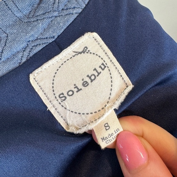 Soieblu Blue Quilted Jacket with Beaded Trim - Picture 7 of 7